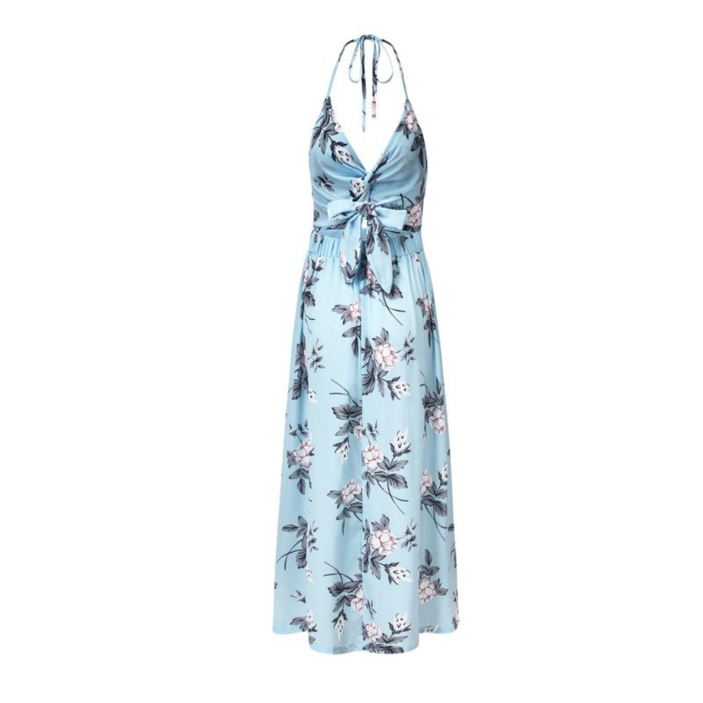 Blue Floral Beachy Maxi Dress - Picture 3 of 5